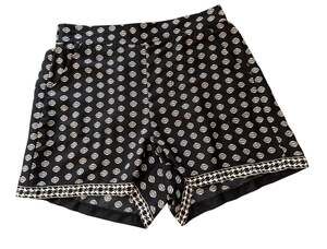 NEW MAX STUDIO Black White Floral Elastic Waist Pull On Shorts Size L